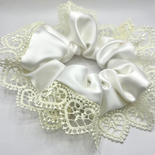 White Satin Bridal Scrunchie