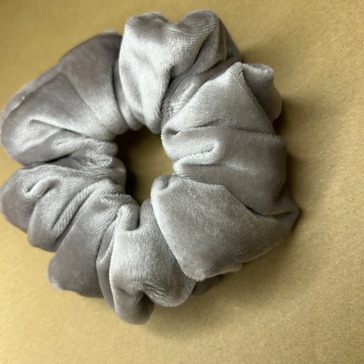 Mouse Grey Thick Velvet Scrunchie