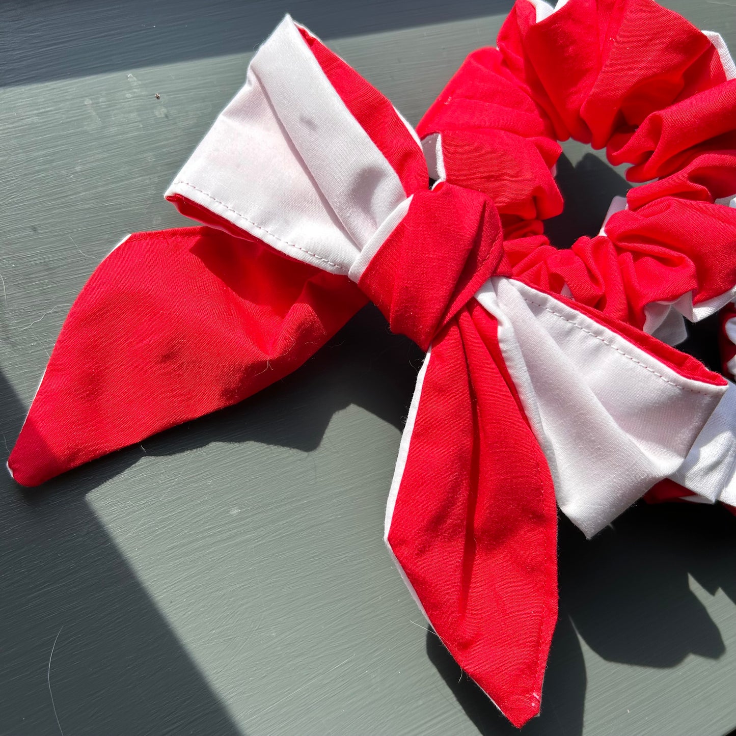 Red & White England Euro's Hair Bow