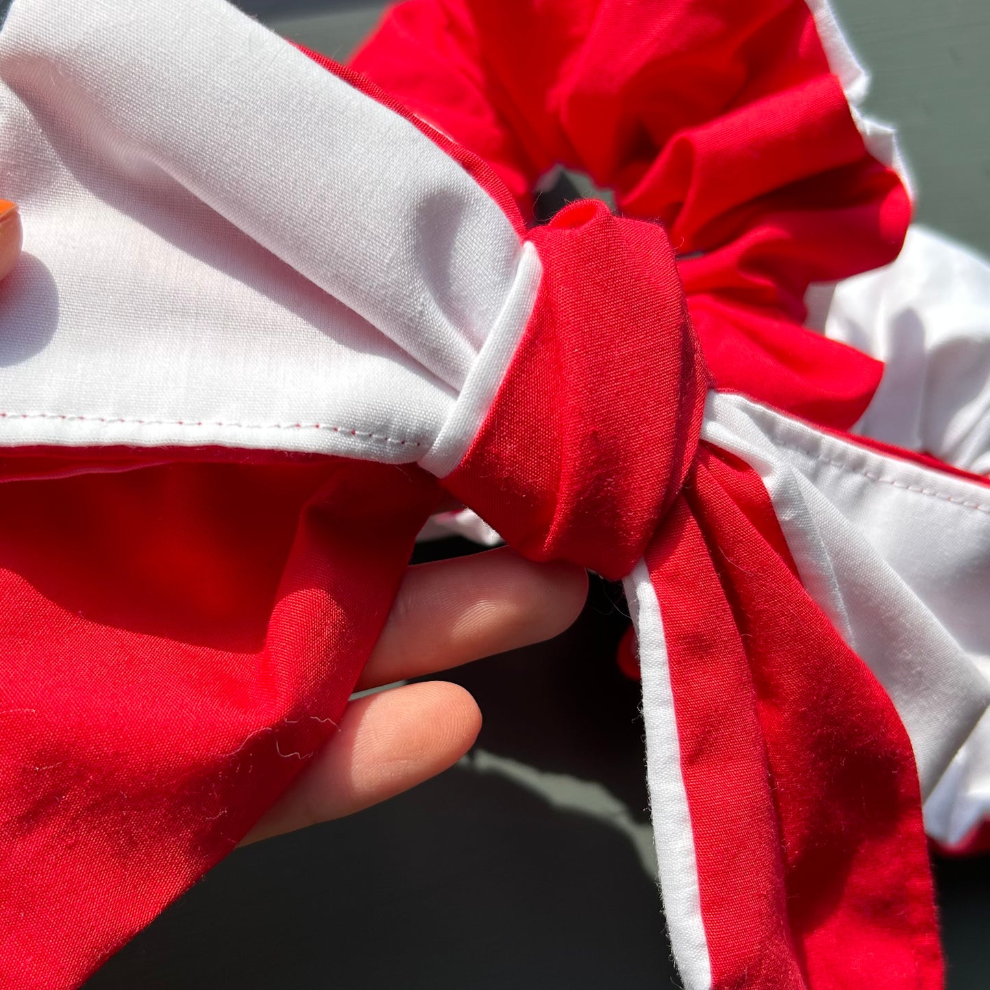 Red & White England Euro's Hair Bow