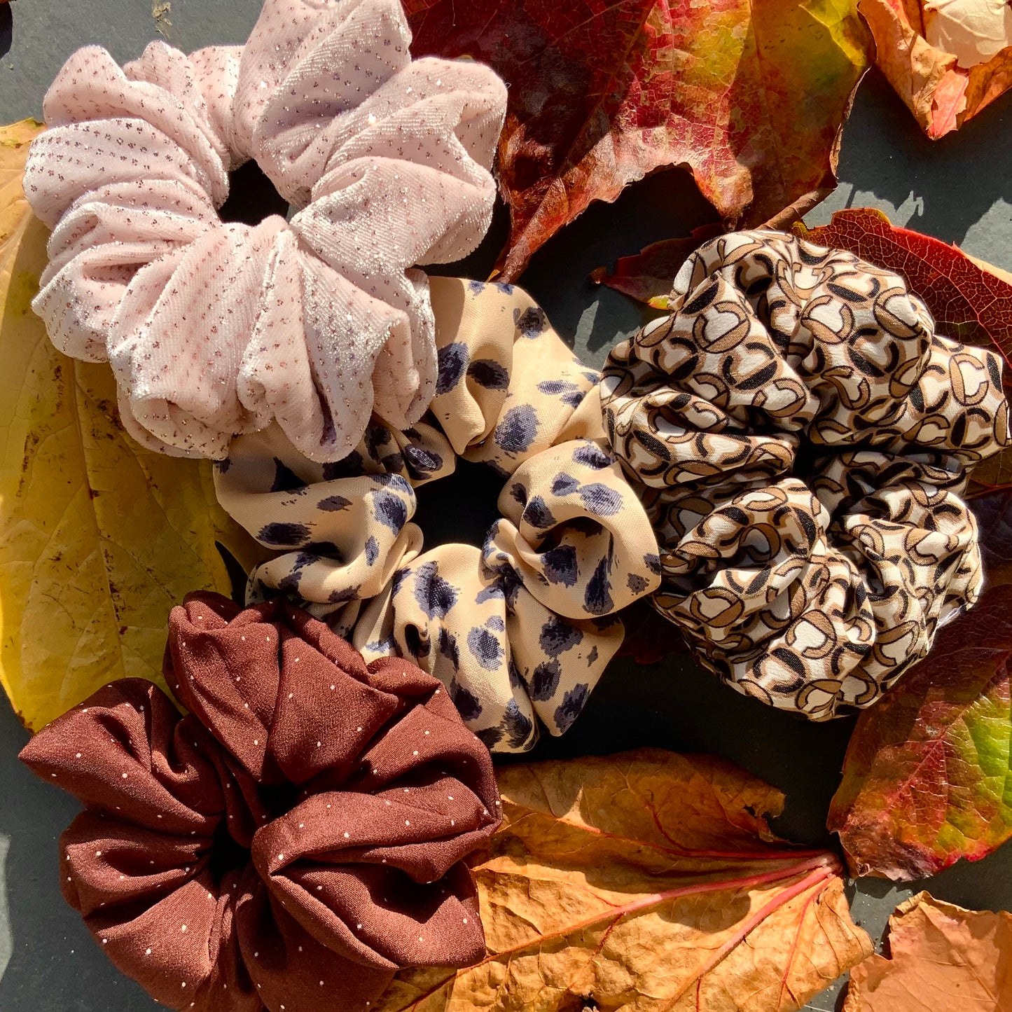 Cream Sparkle Velvet Scrunchie