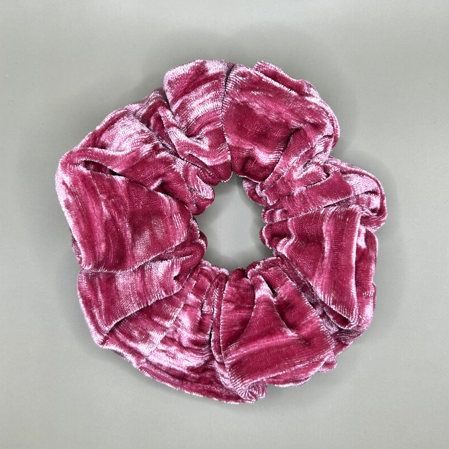 Pink Crinkle Velvet Scrunchie