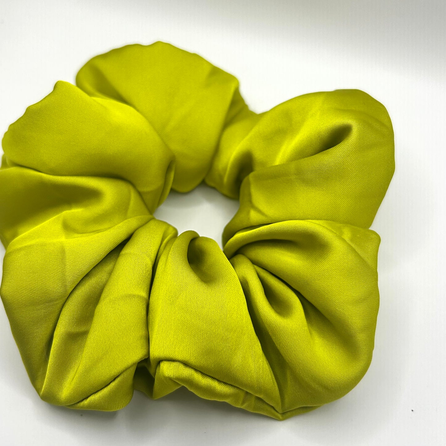 Lime Green Satin Scrunchie