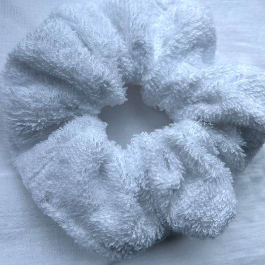 Bright White Towelling Scrunchie