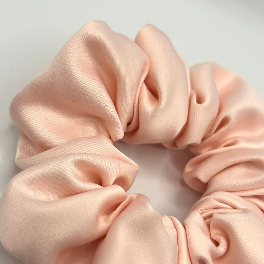 Peachy Pink Satin Scrunchie
