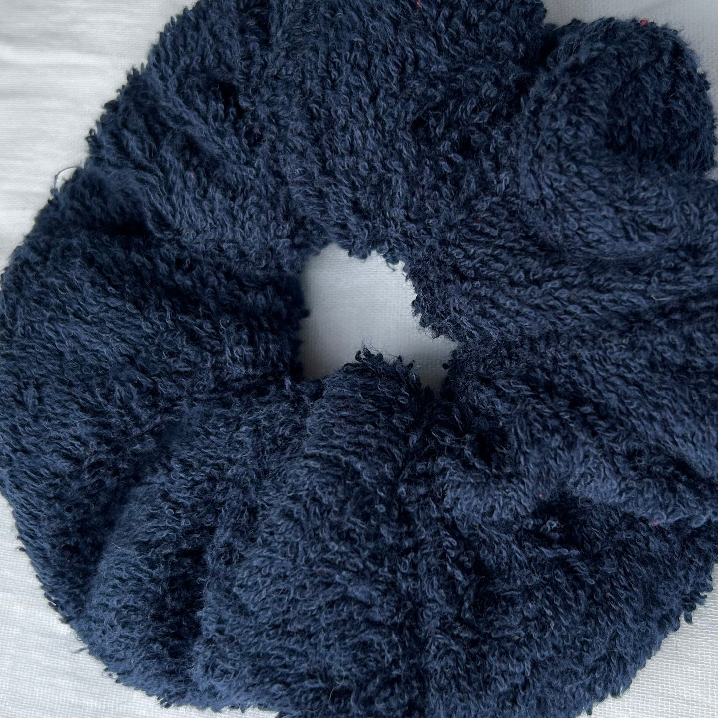 Navy Blue Towelling Scrunchie