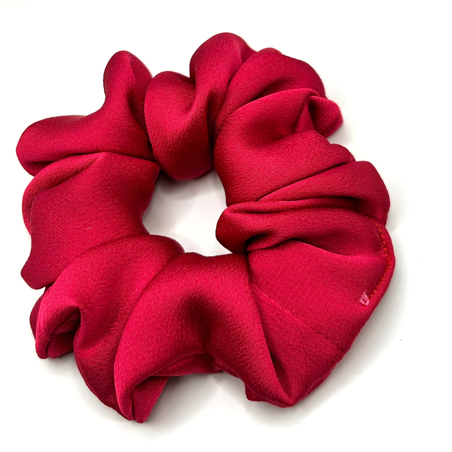 Raspberry Red Satin Scrunchie