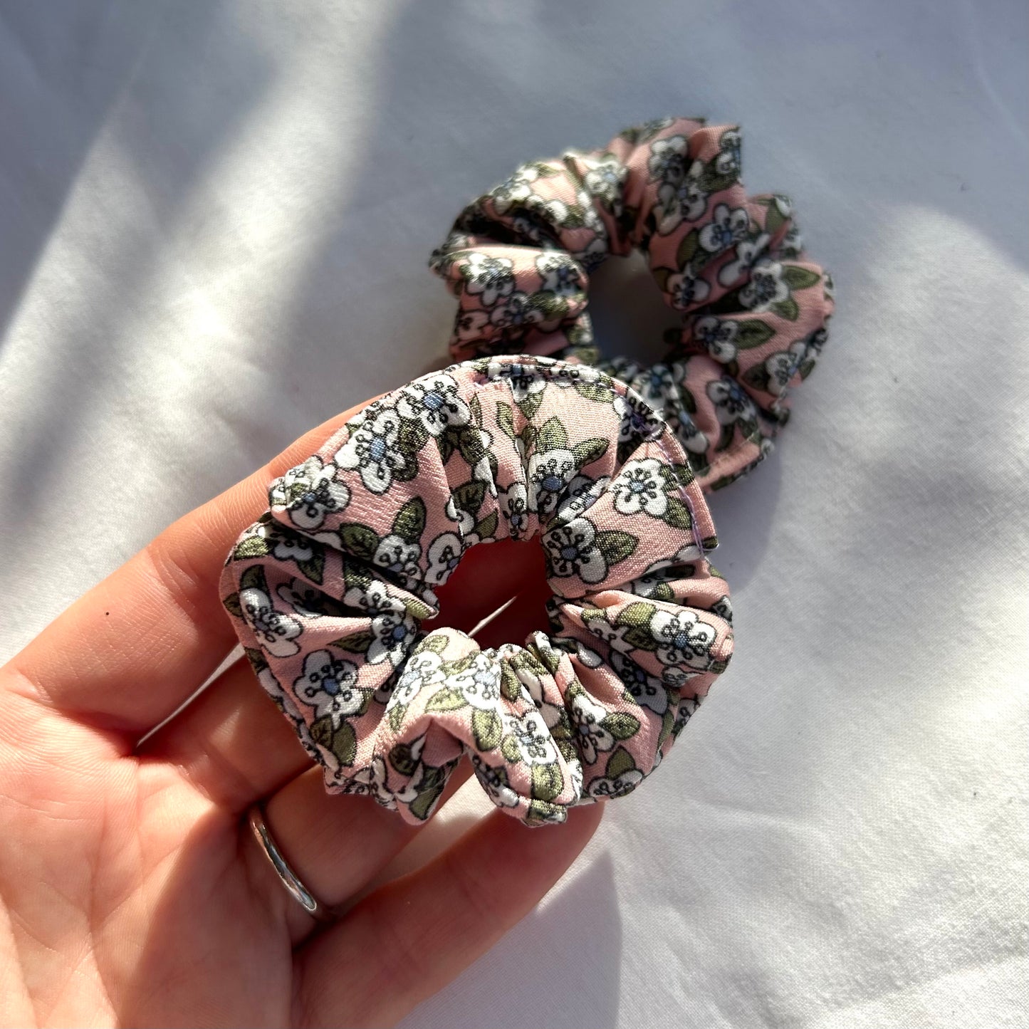 Pink Floral Baby Scrunchie
