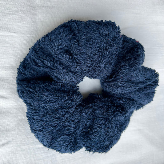 Navy Blue Towelling Scrunchie