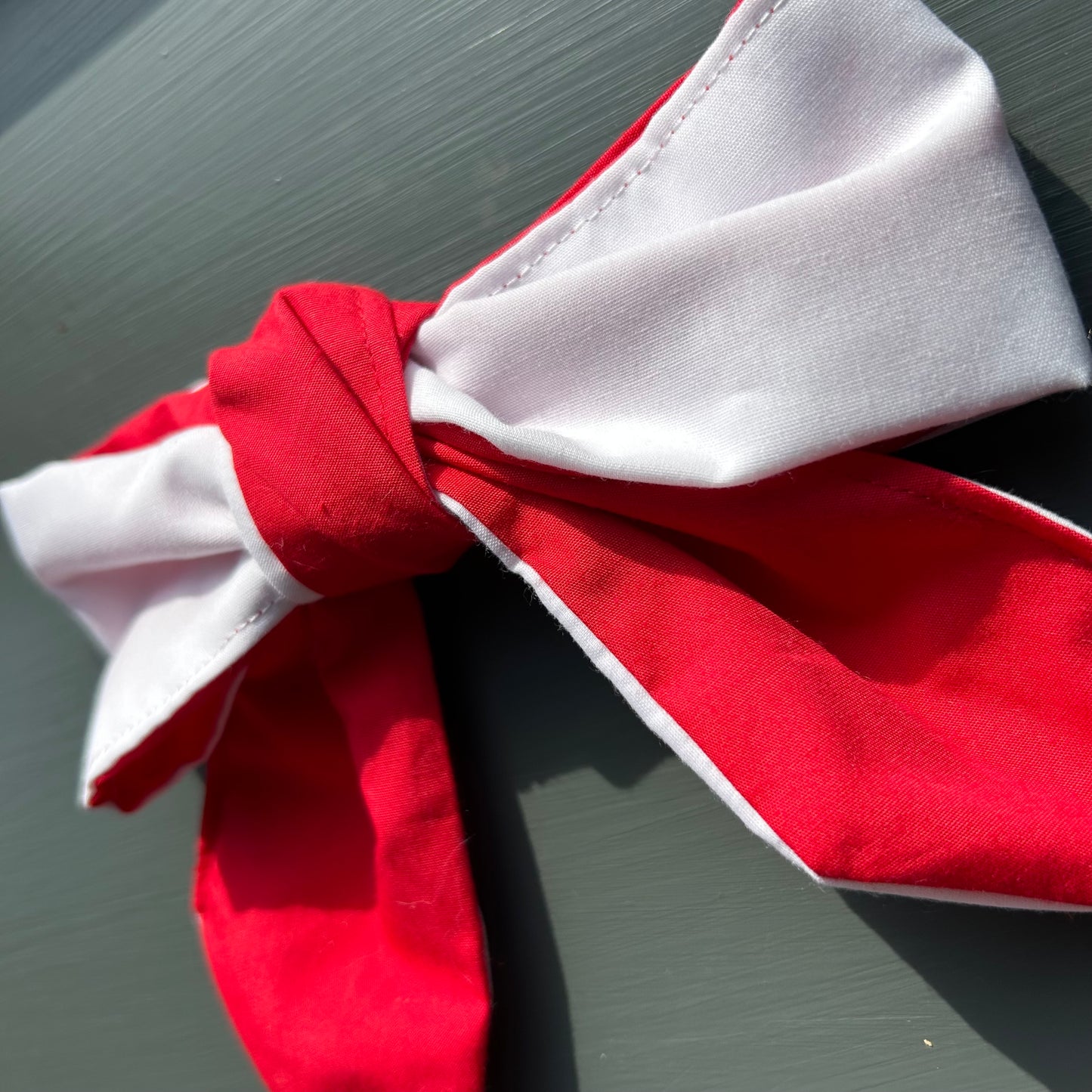 Red & White England Euro's Hair Bow