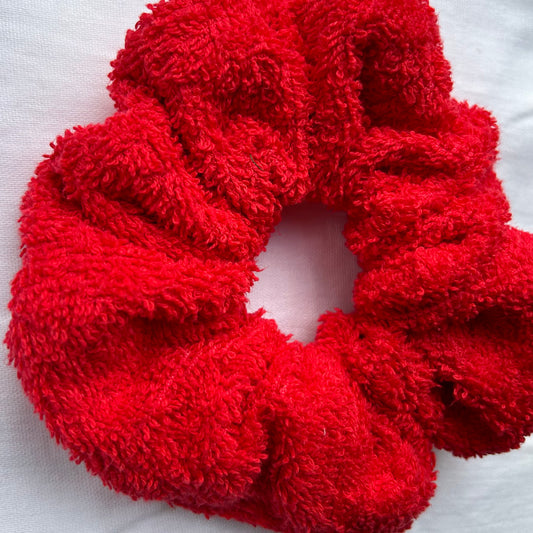Red Towelling Scrunchie