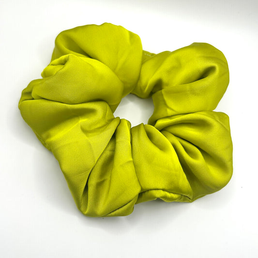 Lime Green Satin Scrunchie