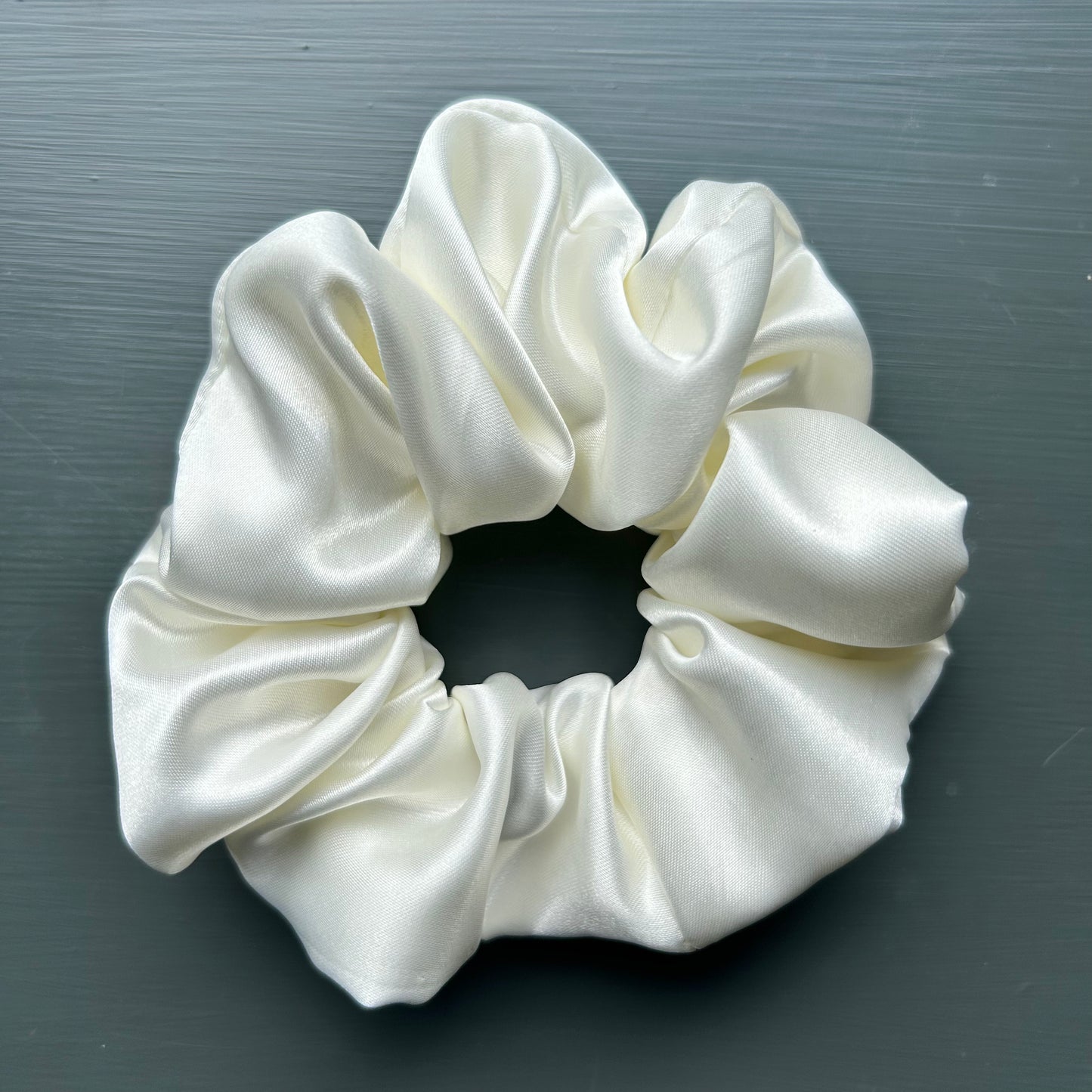 Ivory Satin Scrunchie
