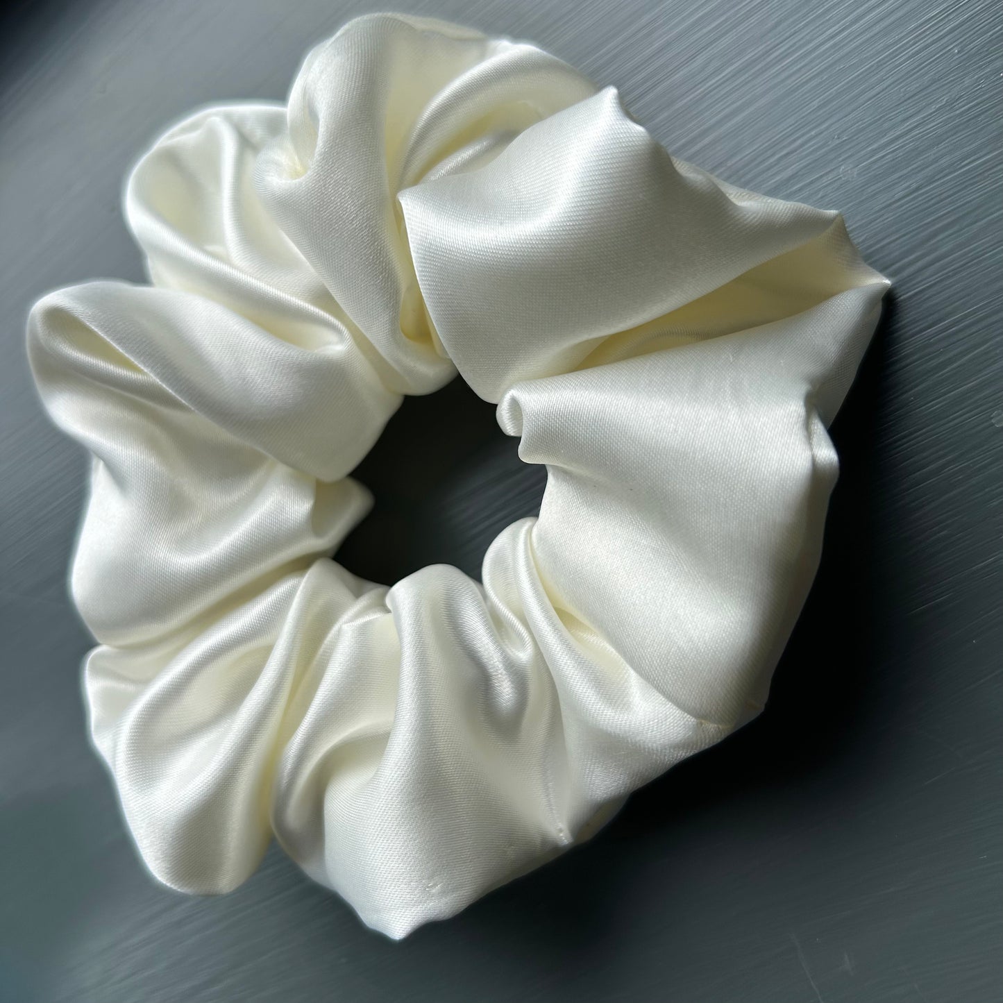 Ivory Satin Scrunchie