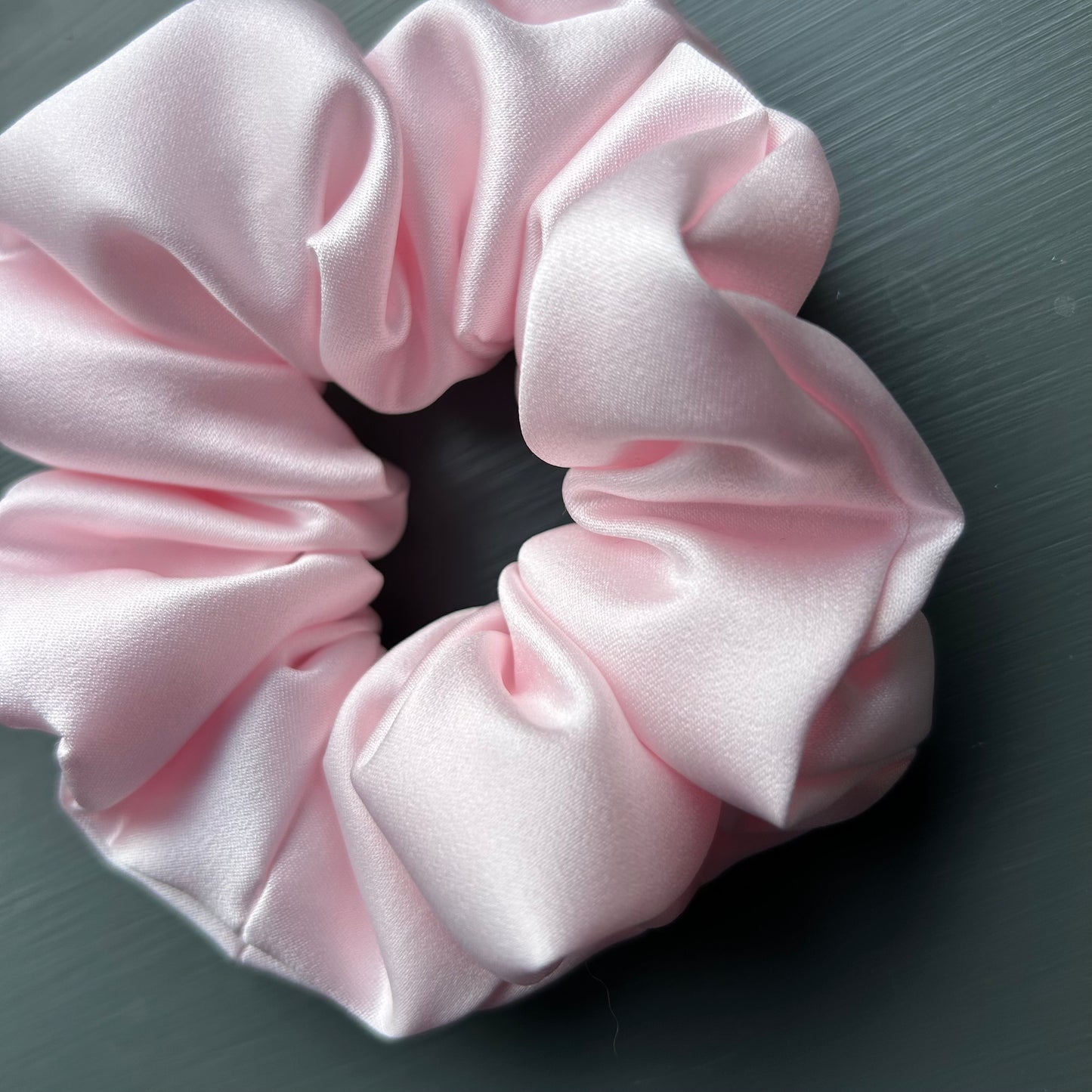 Baby Pink Satin Scrunchie