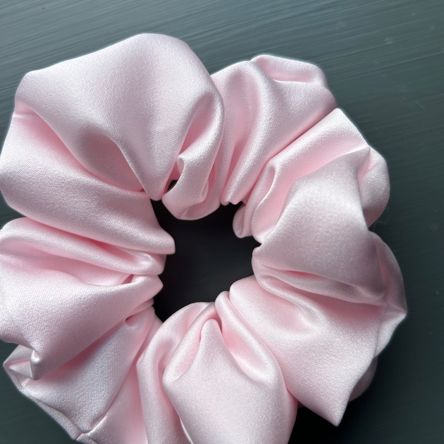 Baby Pink Satin Scrunchie