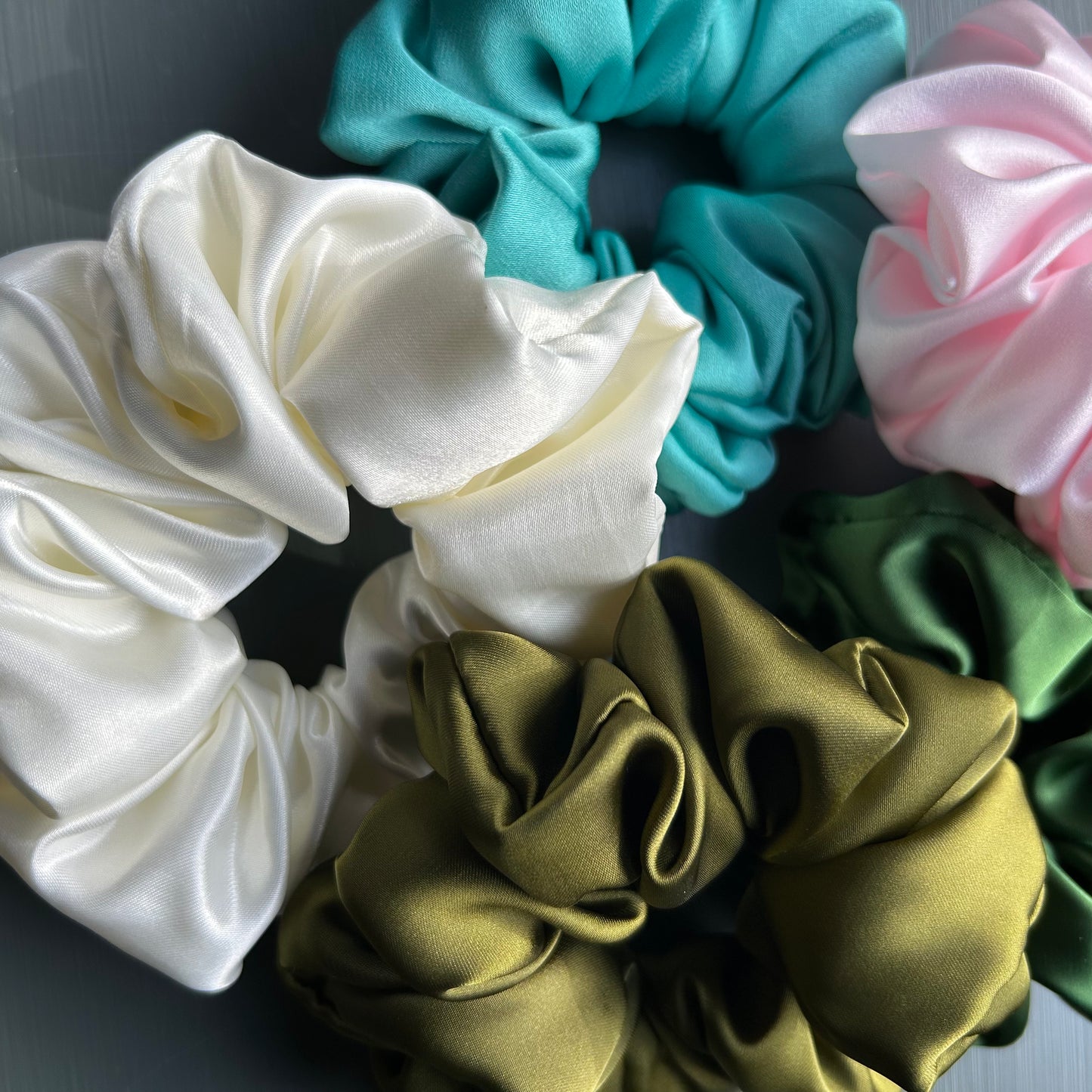 Ivory Satin Scrunchie