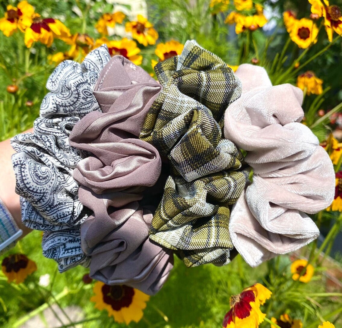 Green Tartan Scrunchie