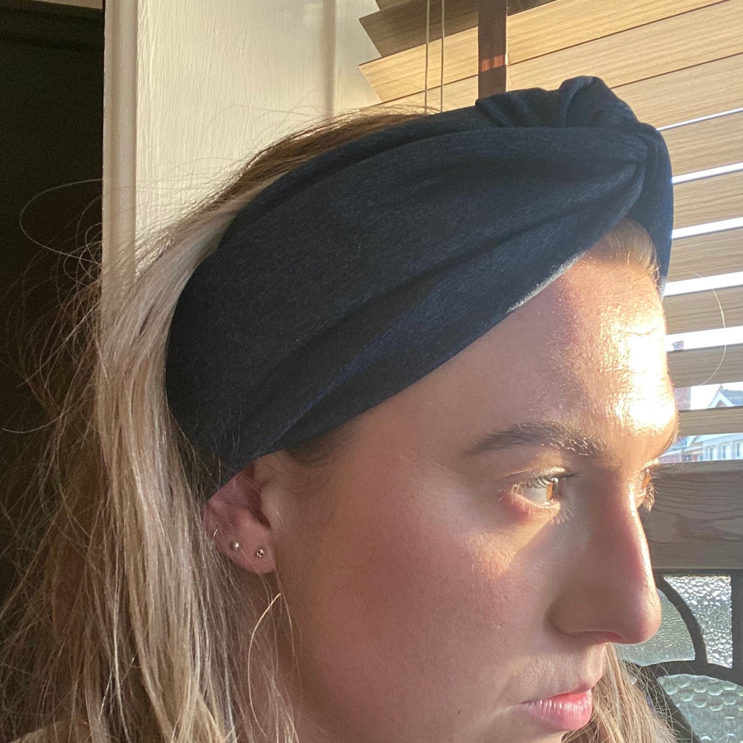 Navy Marl Thick and Sporty Twist Headband