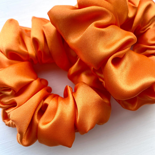 Tangerine Satin Scrunchie