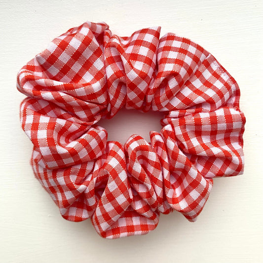 Orange Gingham Scrunchie