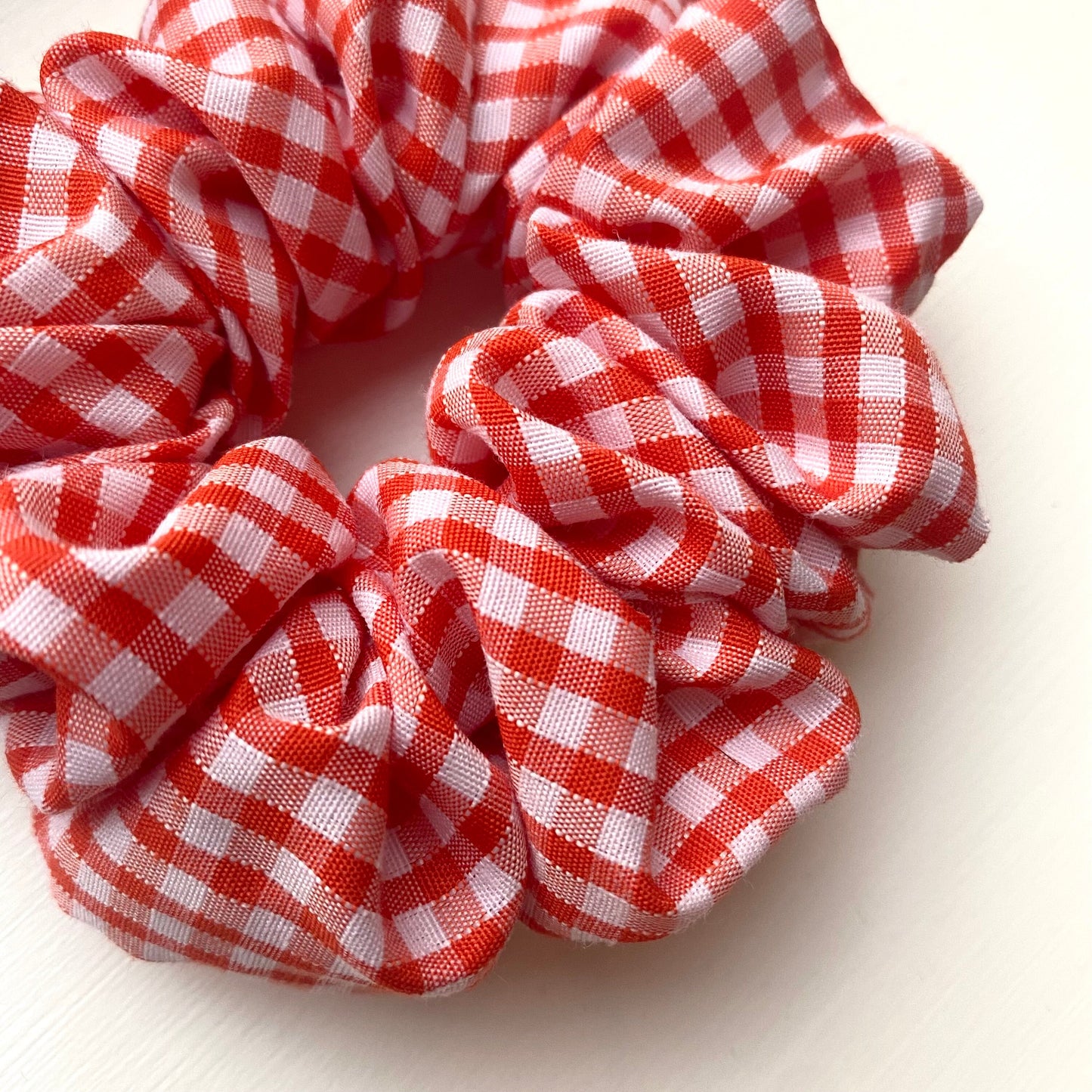 Orange Gingham Scrunchie