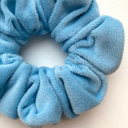 Thick Baby Blue Velvet Scrunchie