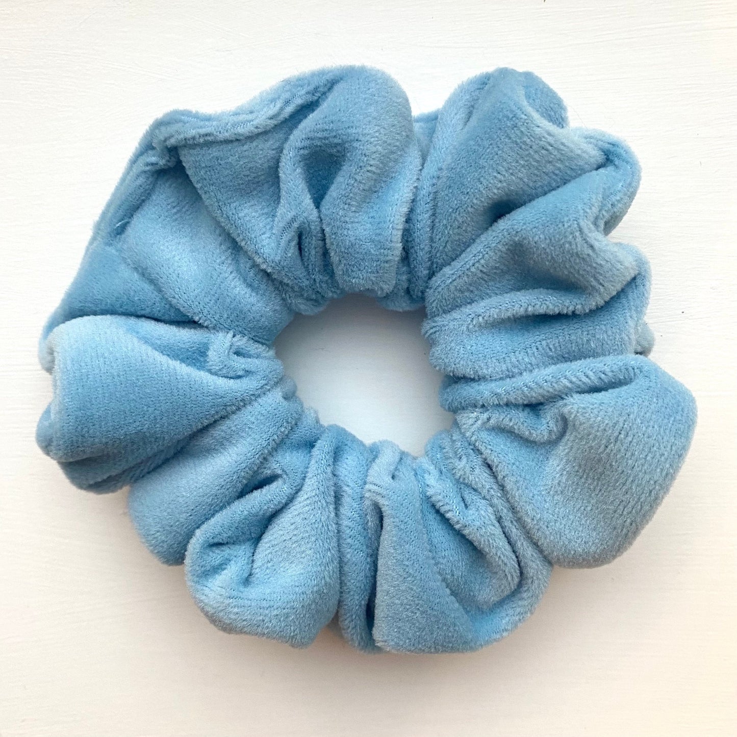Thick Baby Blue Velvet Scrunchie