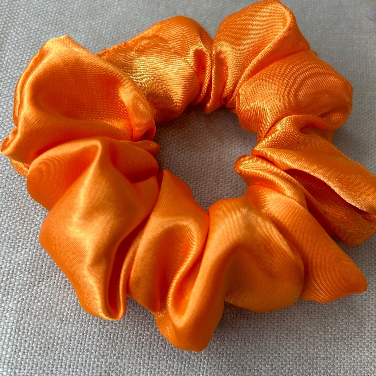 Tangerine Satin Scrunchie