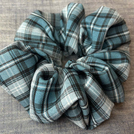 Extra Large Blue Tartan Scrunchie