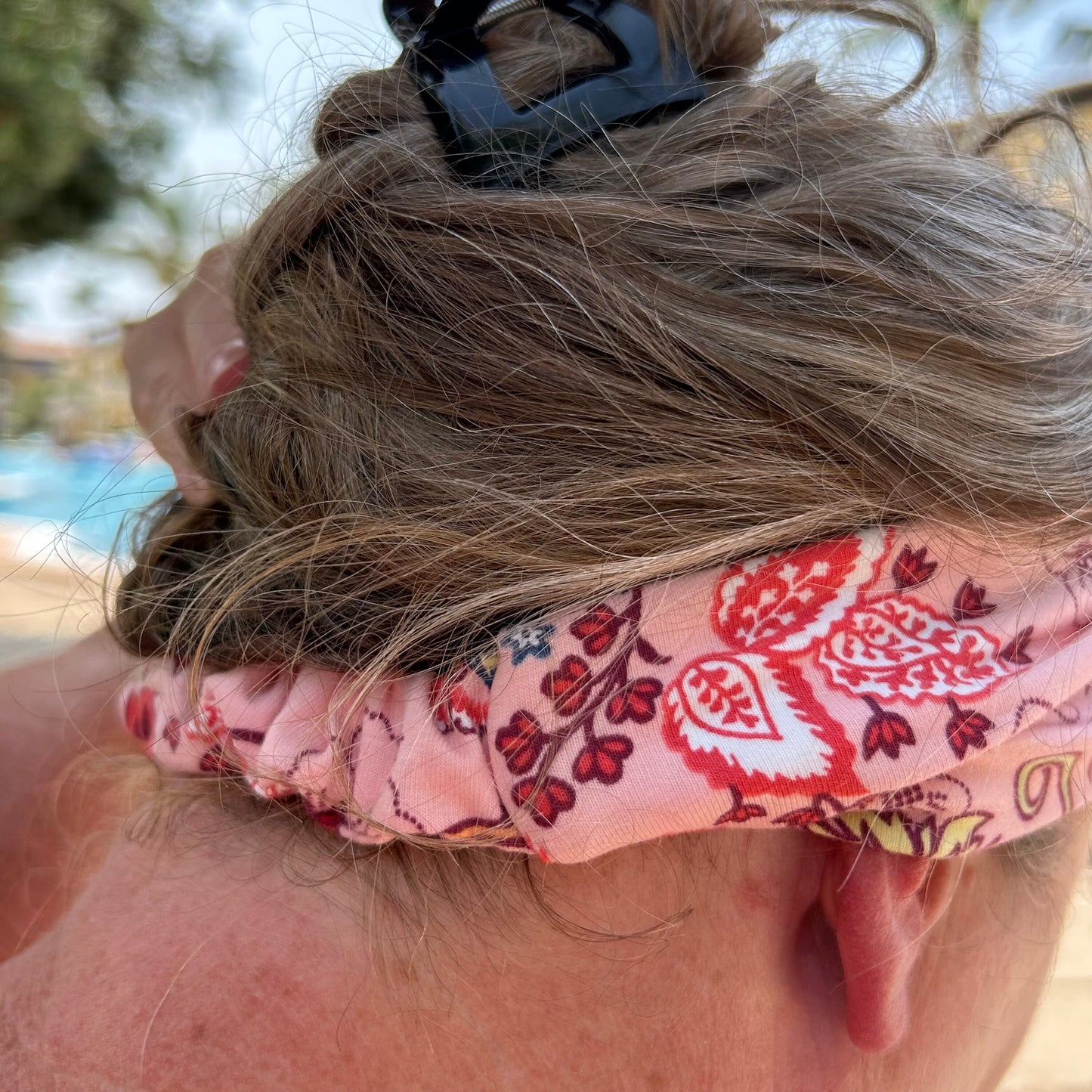Pink Floral Jersey Headband