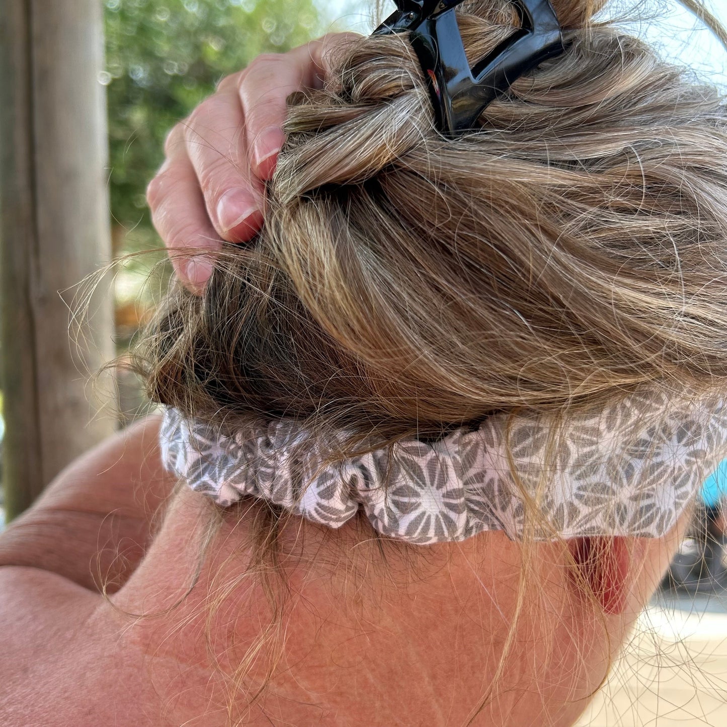 Light Grey Geometric Pattern Jersey Headband