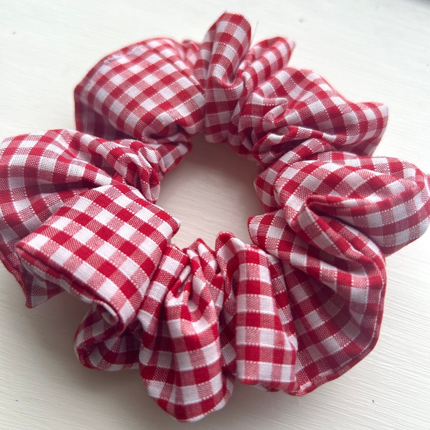 Red Gingham Scrunchie
