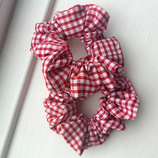 Red Gingham Scrunchie