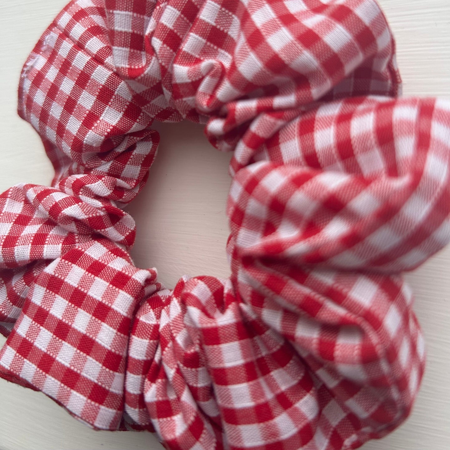 Red Gingham Scrunchie