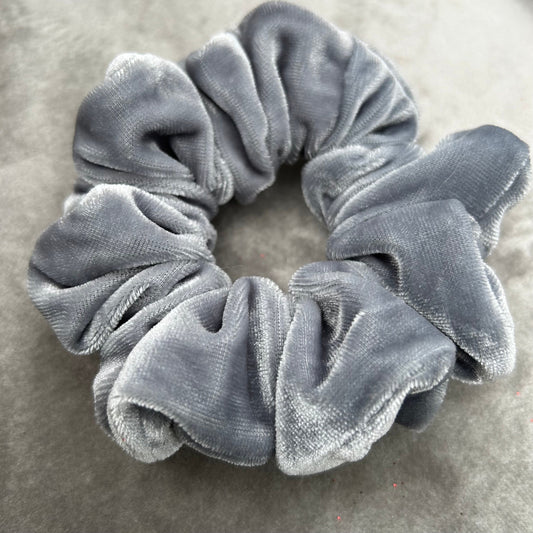 Light Grey Velvet Scrunchie
