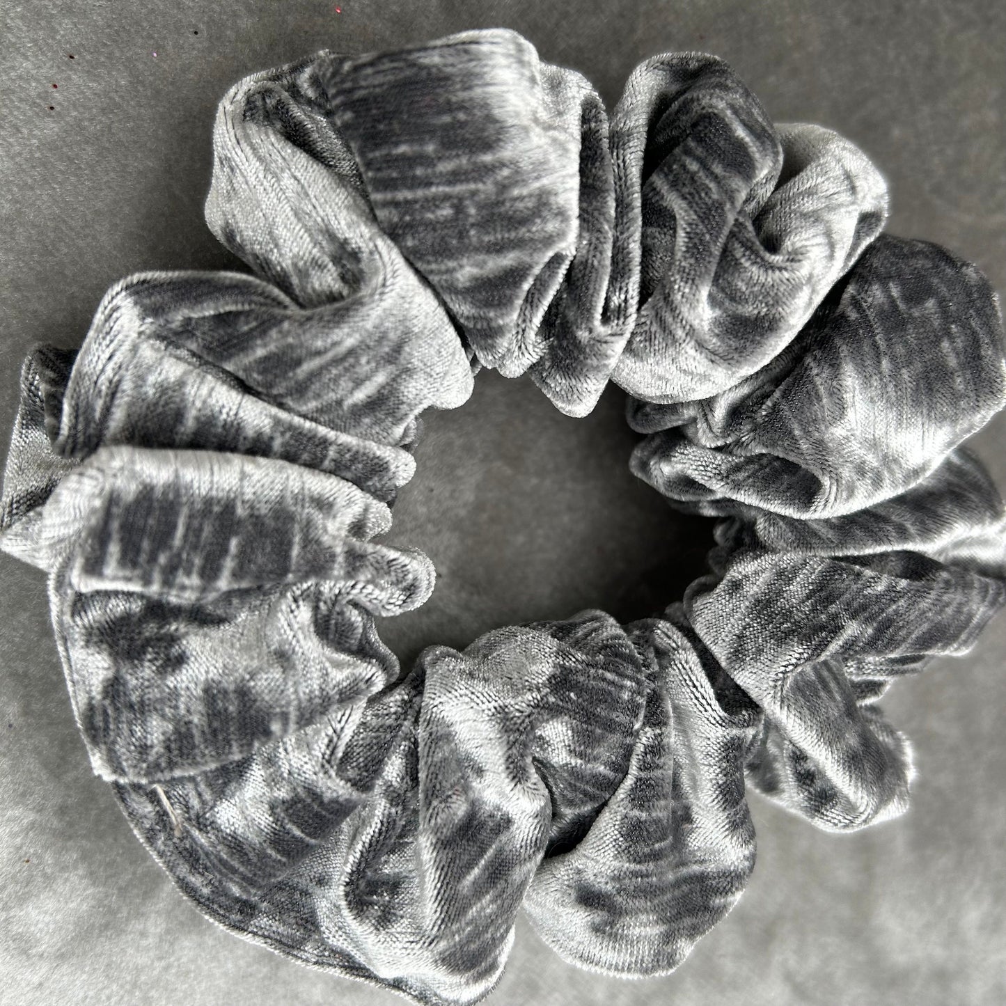 Shadow Grey Velvet Scrunchie