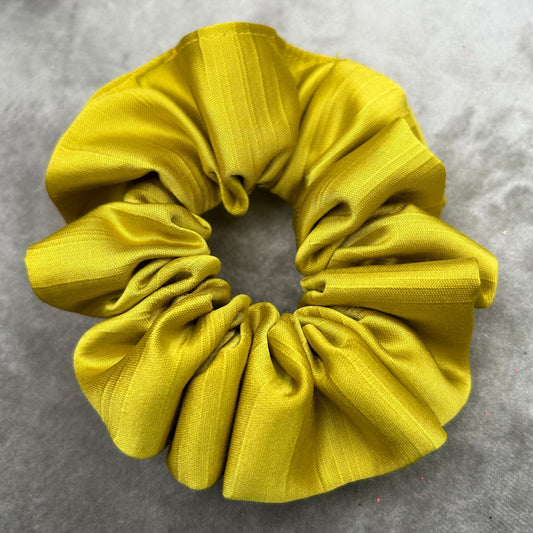 Mustard Crinkle Thick Satin Scrunchie