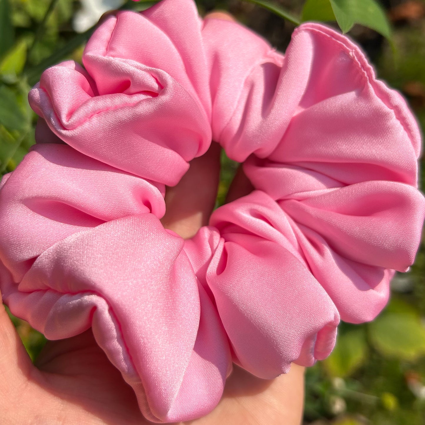 Hot Pink Satin Scrunchie