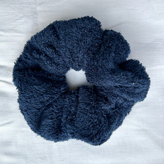 Navy Blue Towelling Scrunchie