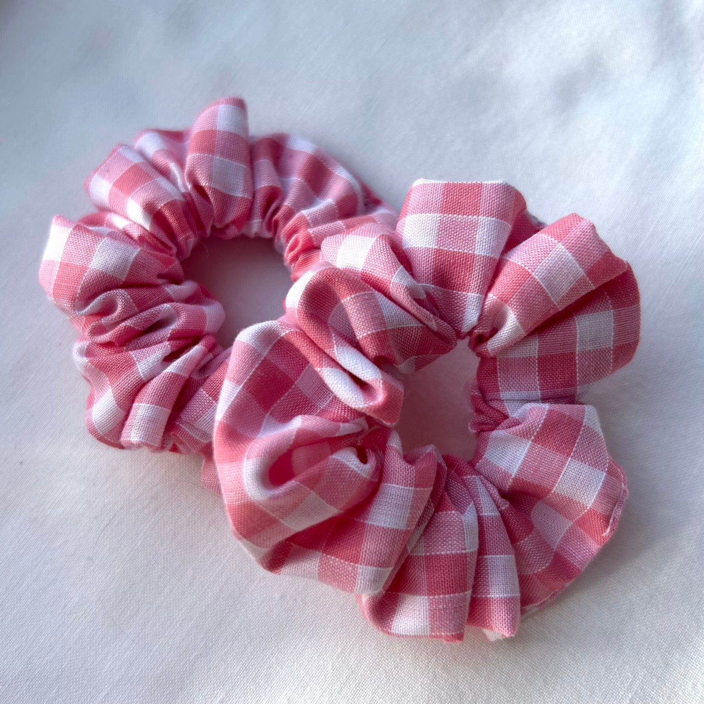 Pink Gingham Baby Scrunchie