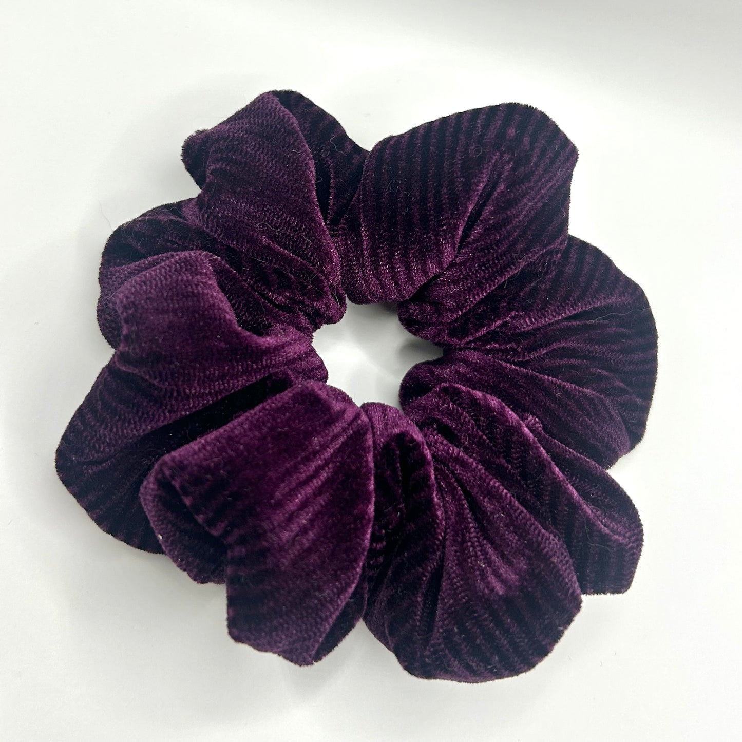 Purple Striped Velvet Scrunchie