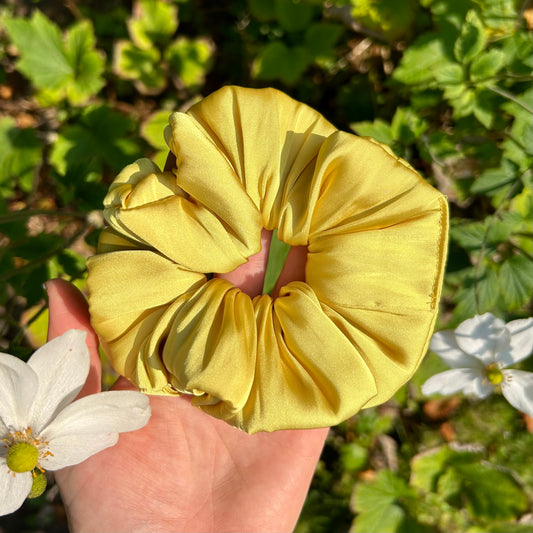 Corn Yellow Satin Scrunchie