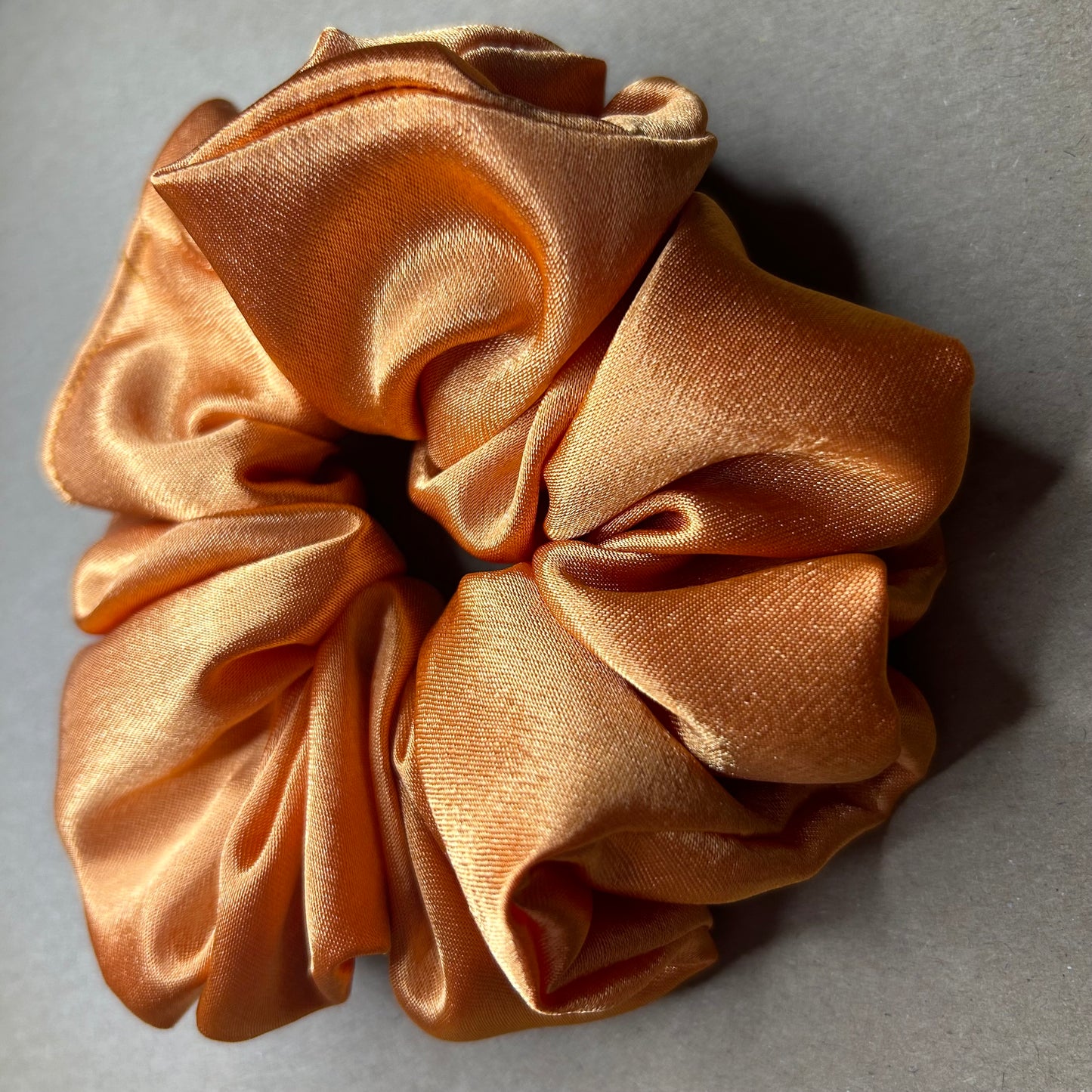 Pumpkin Burnt Orange Satin Scrunchie