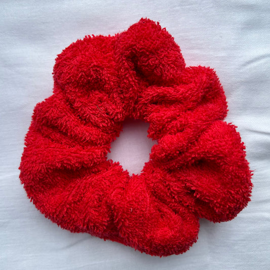 Red Towelling Scrunchie