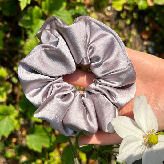 Dusky Lilac Satin Scrunchie