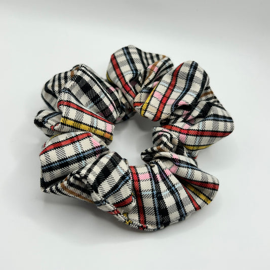 Multicoloured Checked Scrunchie