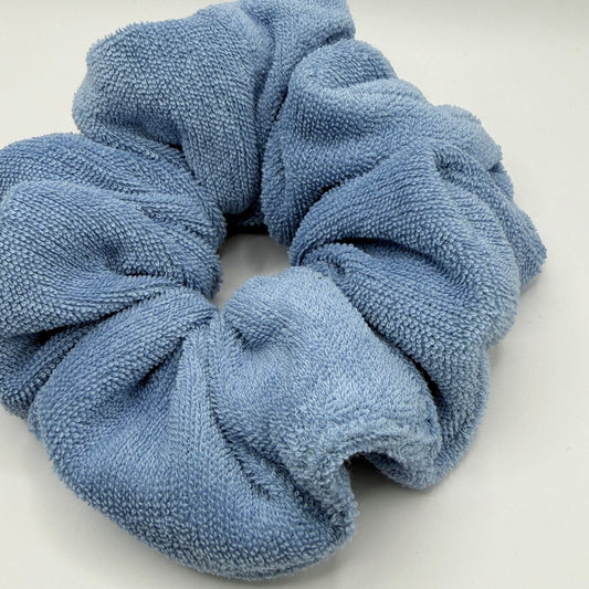 Dusky Blue Soft Towelling Scrunchie