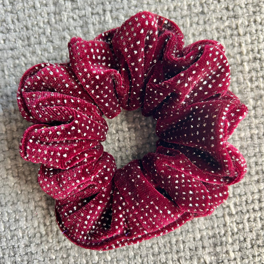 Burgundy Sparkle Velvet Scrunchie