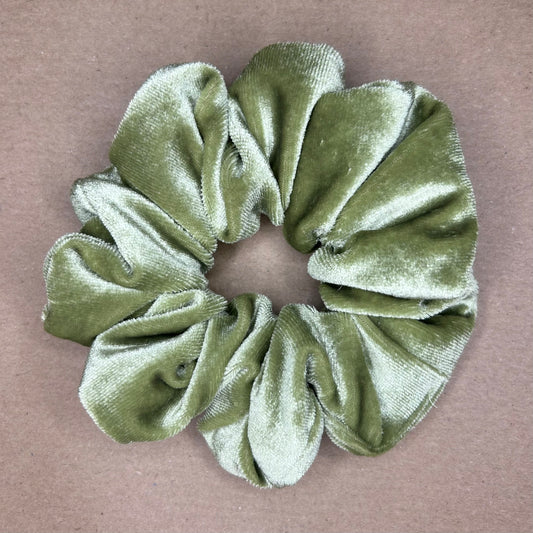 Light Moss Green Velvet Scrunchie